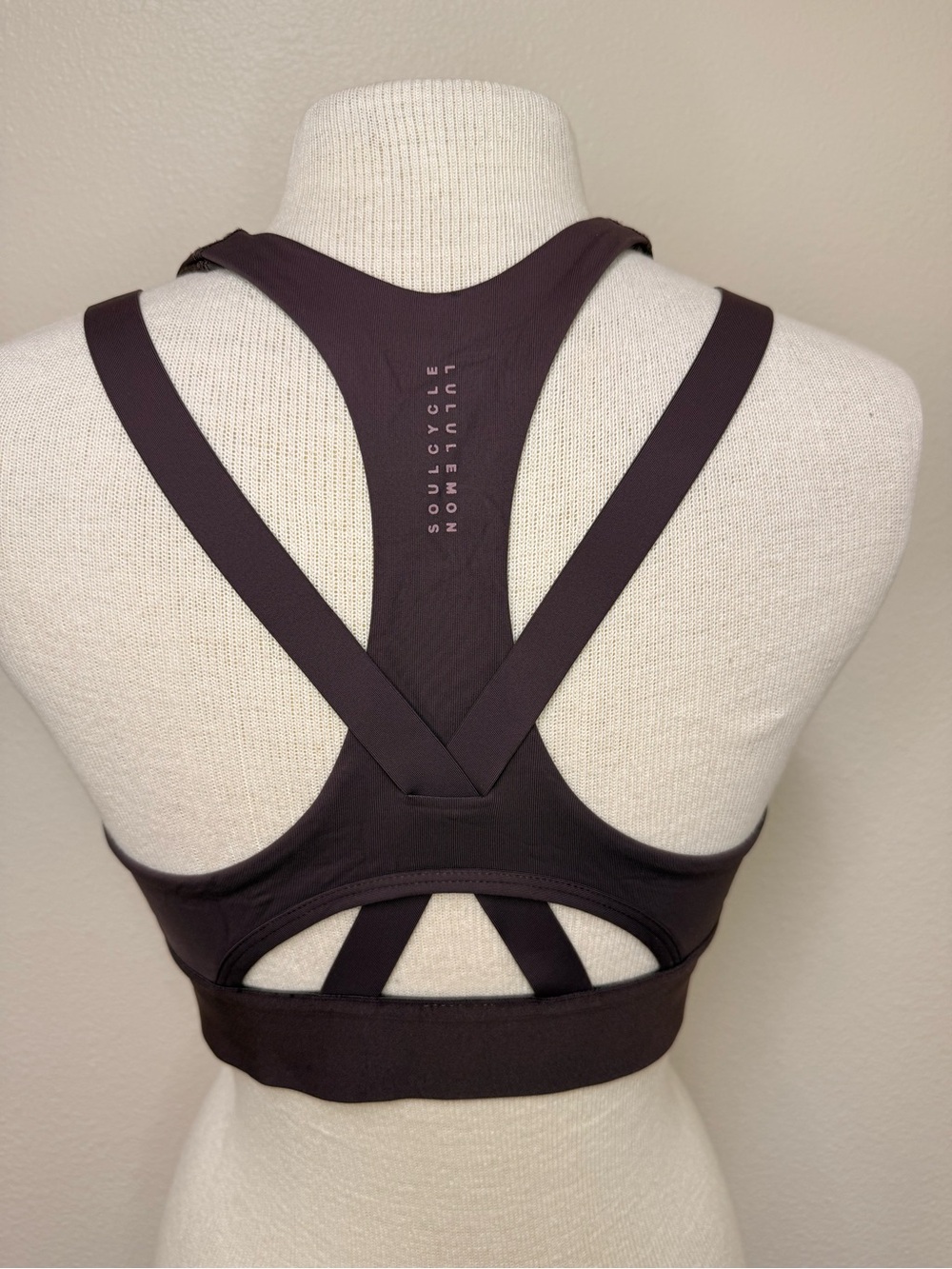 Lululemon SoulCycle High Neck Strappy Racerback Sports Bra Purple Plum‎ Size 10